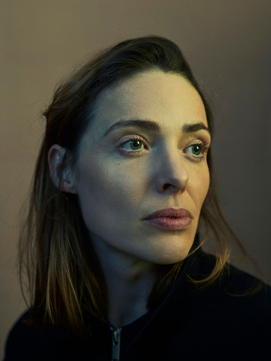 Dramatic studio portrait of stylist, Lianna Fowler